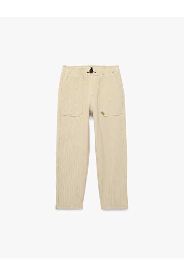 Comfortable Fit Beige Boys' Sweatpants 6Skb40104Tk