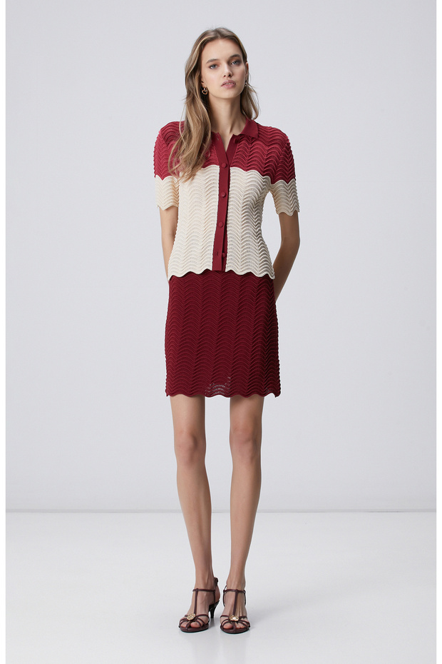 Vişne Mini Triko Etek - 1