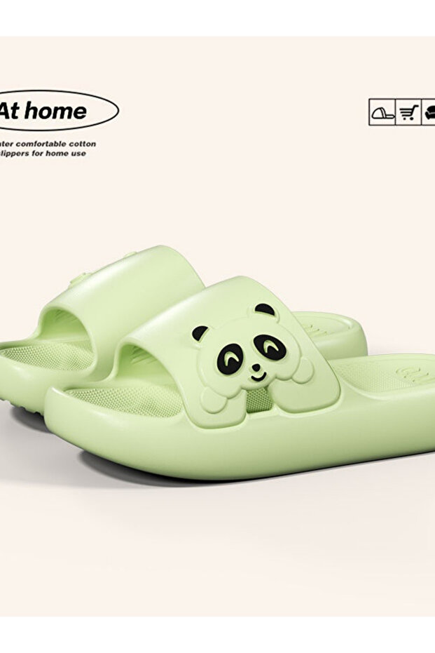Green Panda Bedroom Slippers