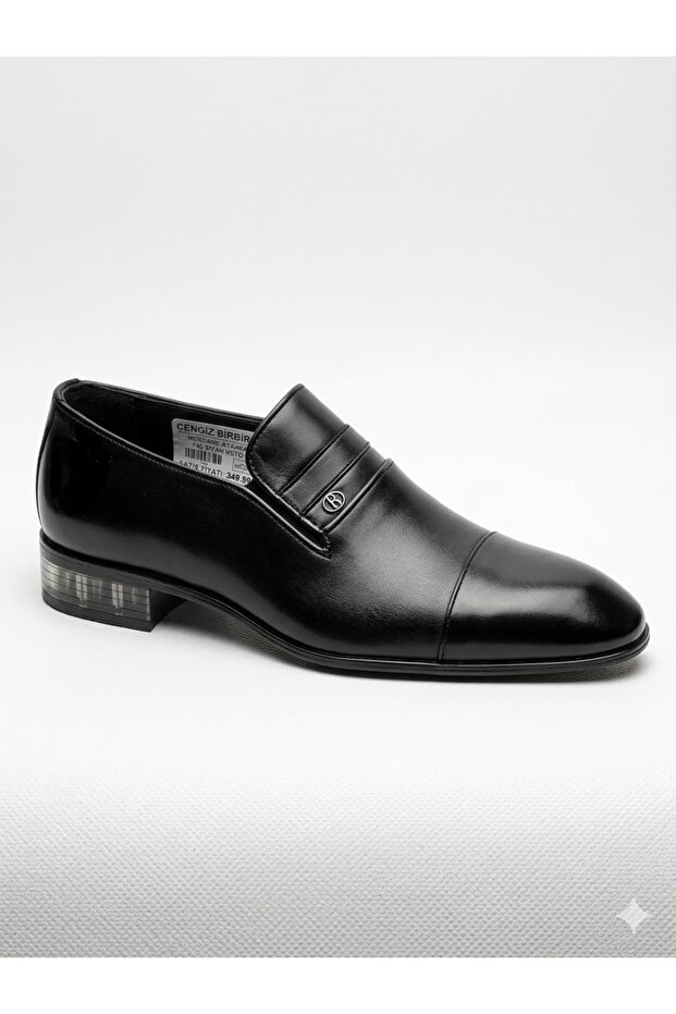 Mm-073 Black Genuine Leather Classic Men's Shoes