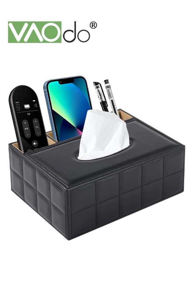 Multifunctional Tissue Box Holder Leather Material with Storage Function Can Accommodate Paper Towel