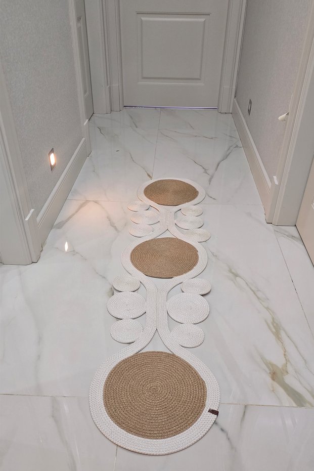Natural Looking Bohemian Asymmetrical Modern Decorative Bathroom Hallway Bedroom Rug Doormat