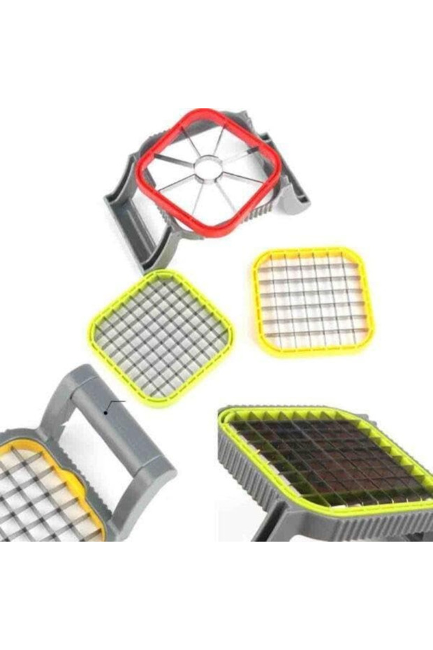 Vegetable & Fruit Slicer Set – 3 Interchangeable Cutting Shapes, Compact & Efficient - 5