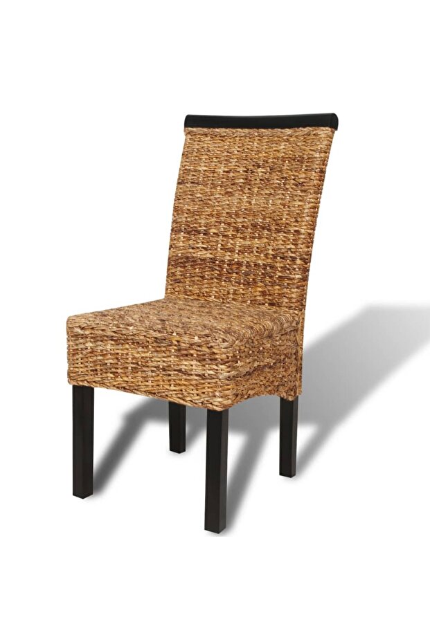 Kitchen chairs, 2 pcs., abaca & solid mango wood - 5
