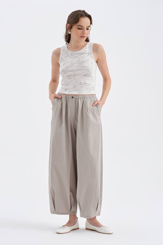Women's Belt I Elastic Balloon Fit Design Trousers