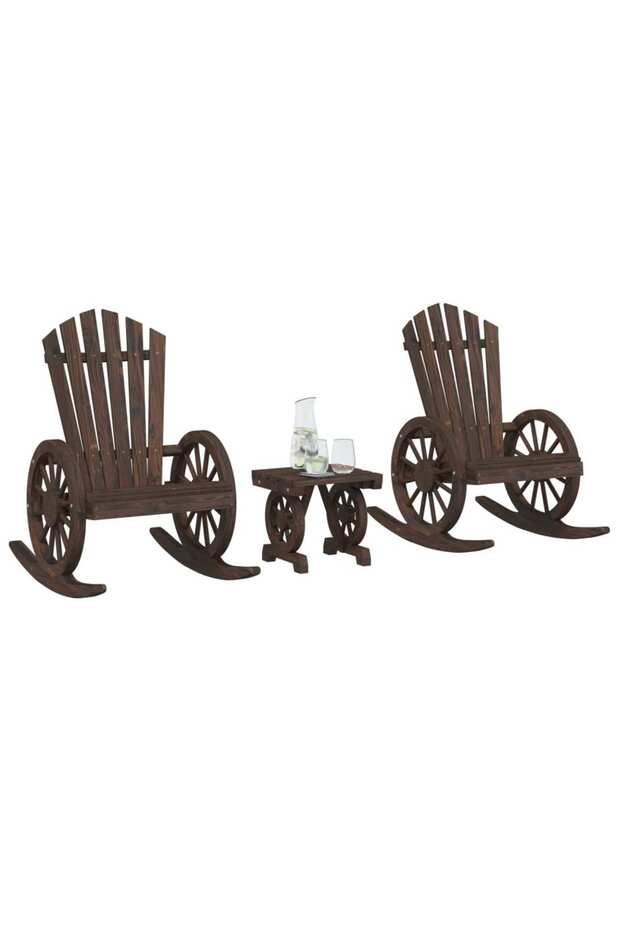 3 Piece Garden Lounge Set Solid Wood Fir