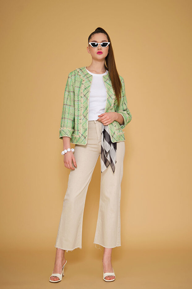 Desenli Kısa Ceket - 1