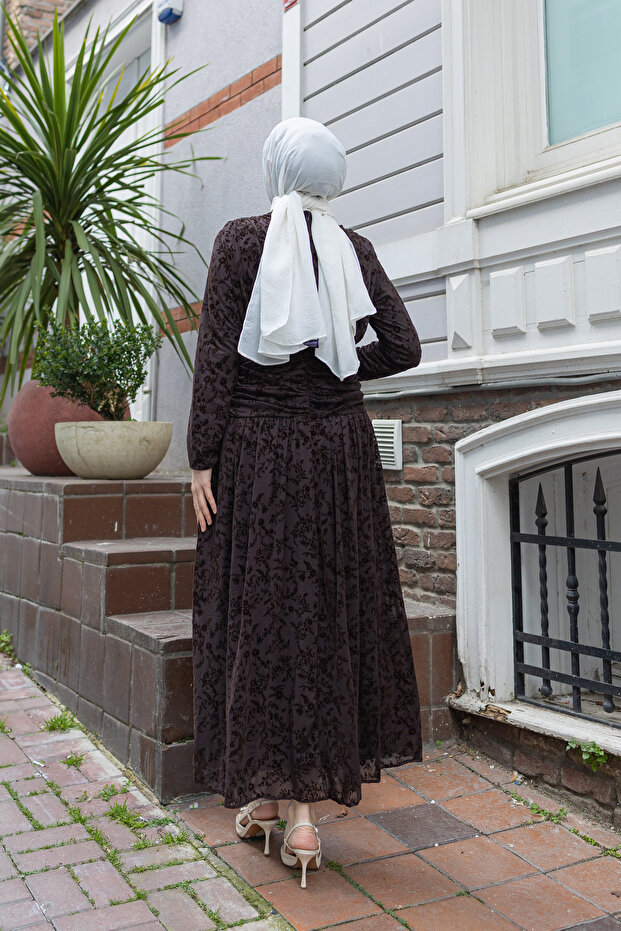 Flok Baskı Elbise - 4