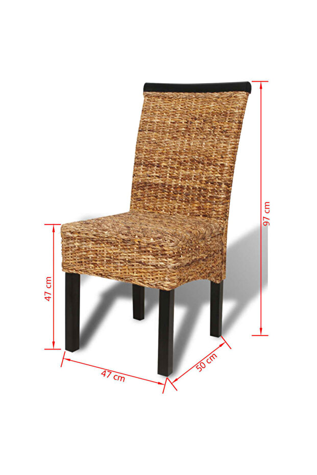 Kitchen chairs, 2 pcs., abaca & solid mango wood - 3