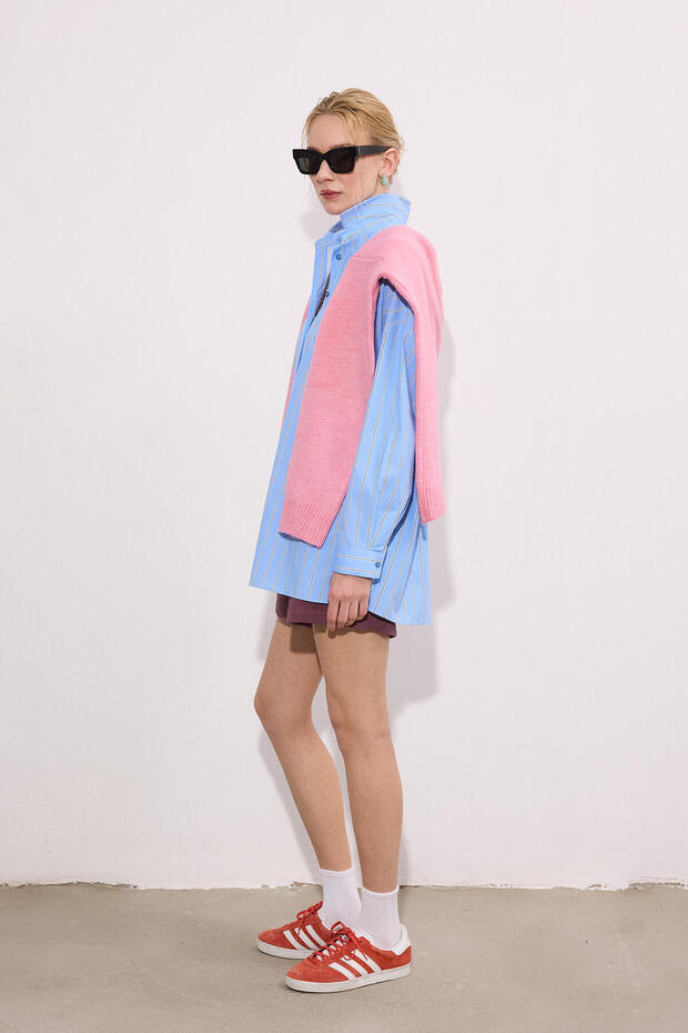 BASIC POPLİN GÖMLEK - 5