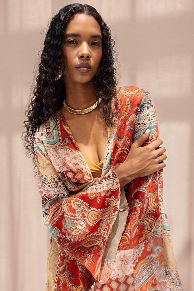 İspanyol Kollu Bağlamalı Bluz - 1