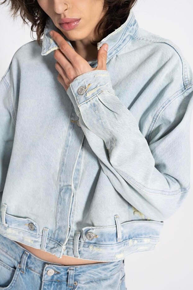 Yıpratmalı Denim Mont - 7