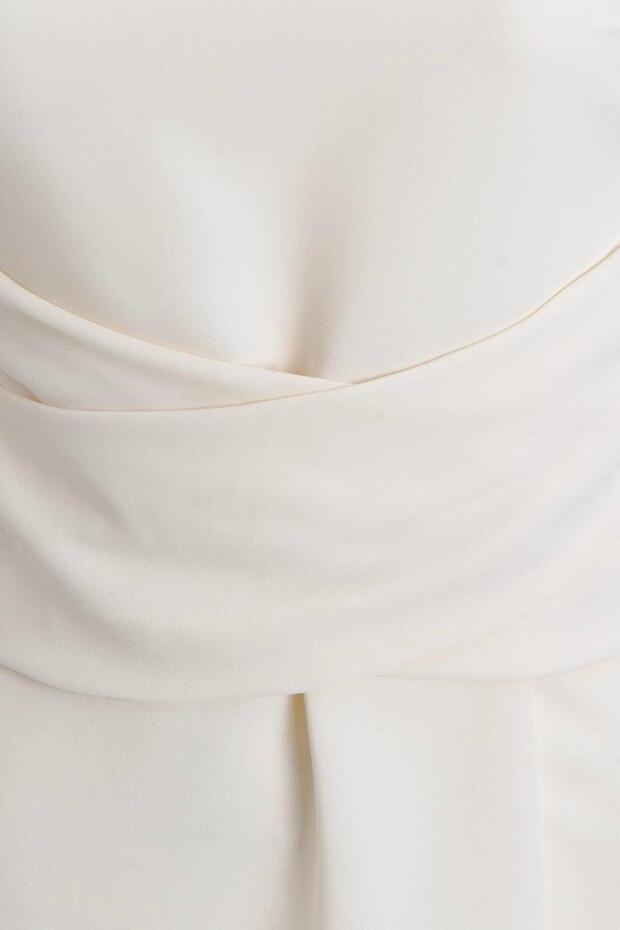 Straplez Midi Elbise - 3