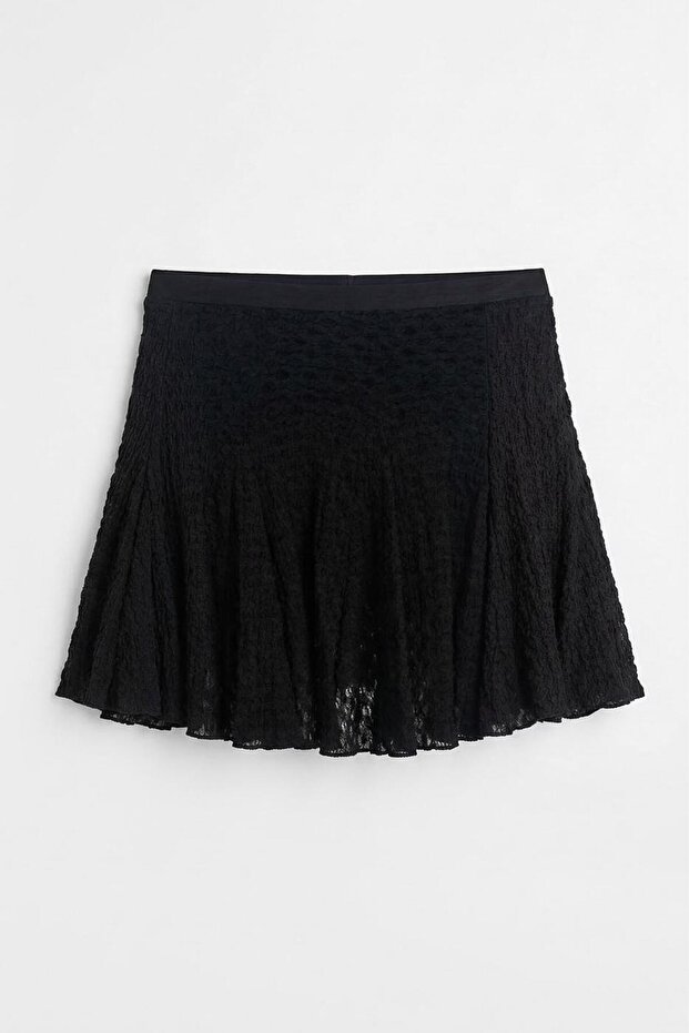 Volanlı Dantel Mini Şort Etek - 1