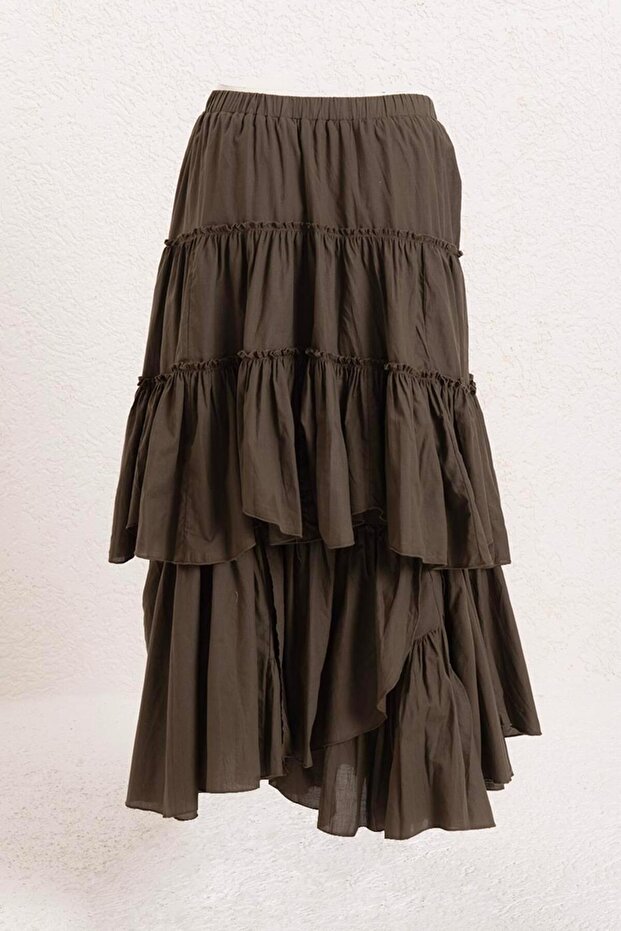 Katlı Maksi Etek - 2