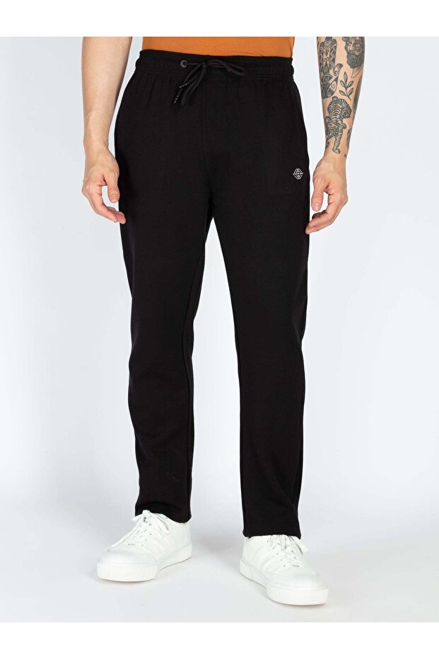 Basic Regular Fit Black Track Pant - 1