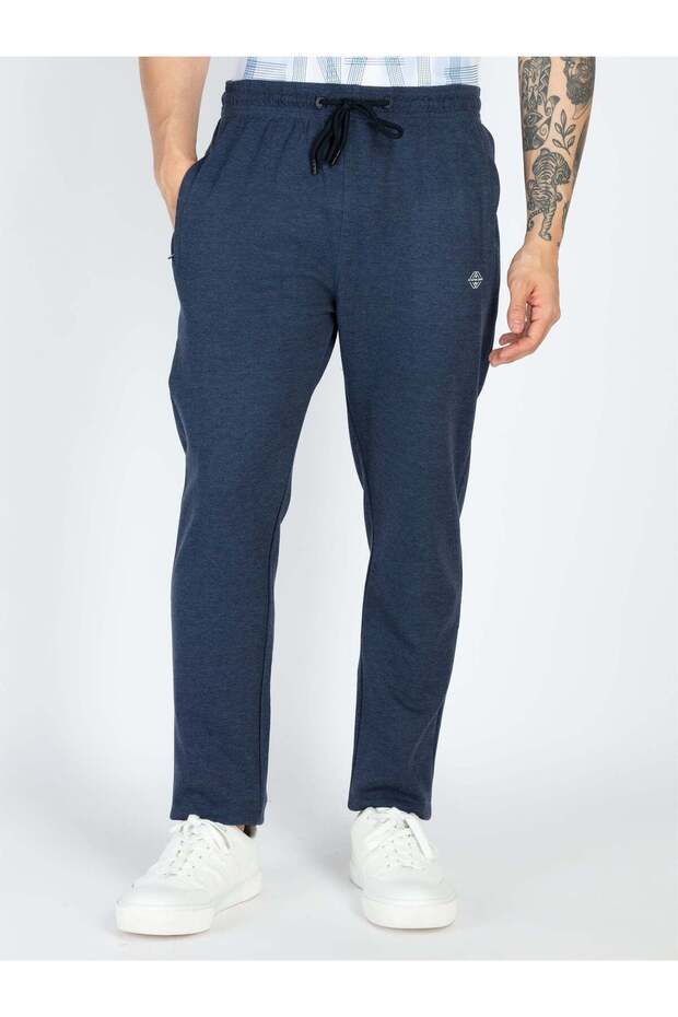 Basic Regular Fit Indigo Melange Track Pant