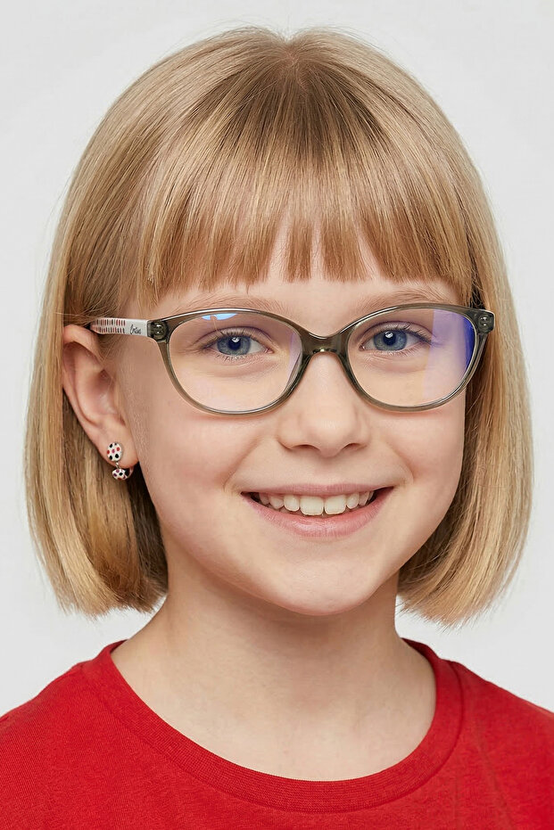 Special Patterned Transparent Smoked Girls' Screen Glasses with Blue Light Protection