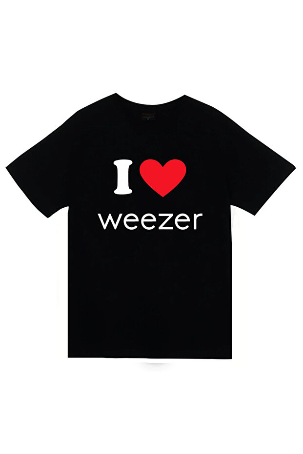 I Weezer Music Group Printed Unisex 100% Cotton Black T-Shirt