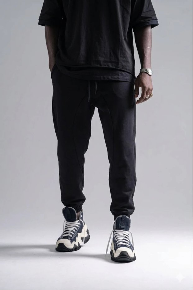 Black Jogger Pants with Elastic Waist