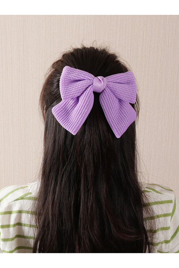 Purple Bow Hair Clip