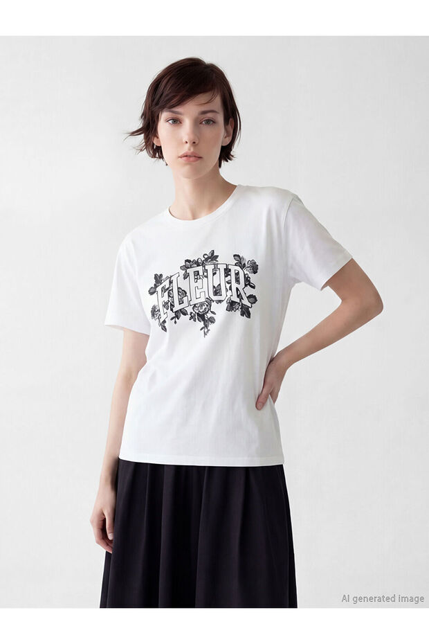 Nevavm Printed 100% Cotton Women's T-Shirt with a Difference