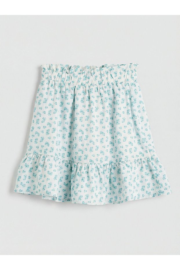 Girls' Floral Skirt with Elastic Waistband (S6)
