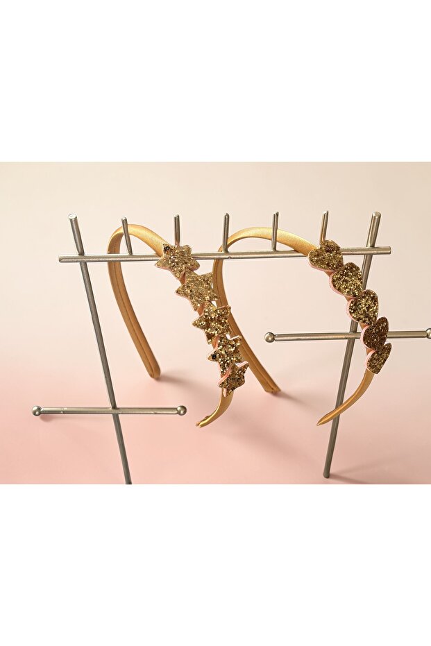 Satin Crown with Multiple Heart Details - Yellow