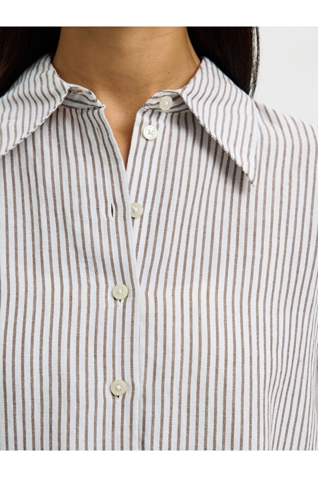 Bluse aus Leinengemisch Oversized - 5