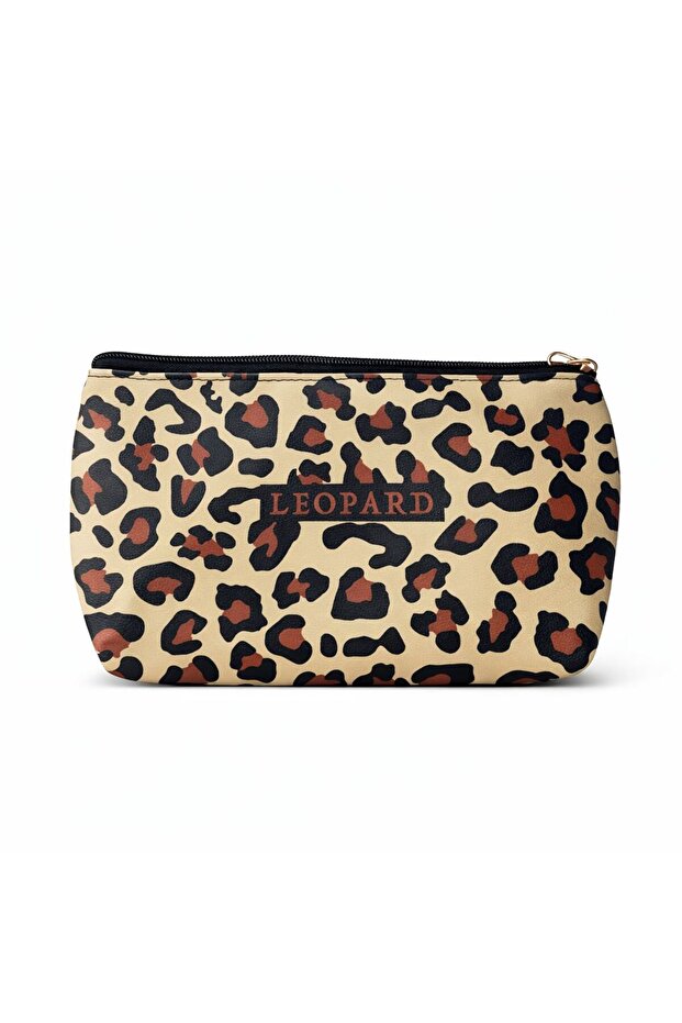 Leopard Patterned Makeup Bag Si - 1