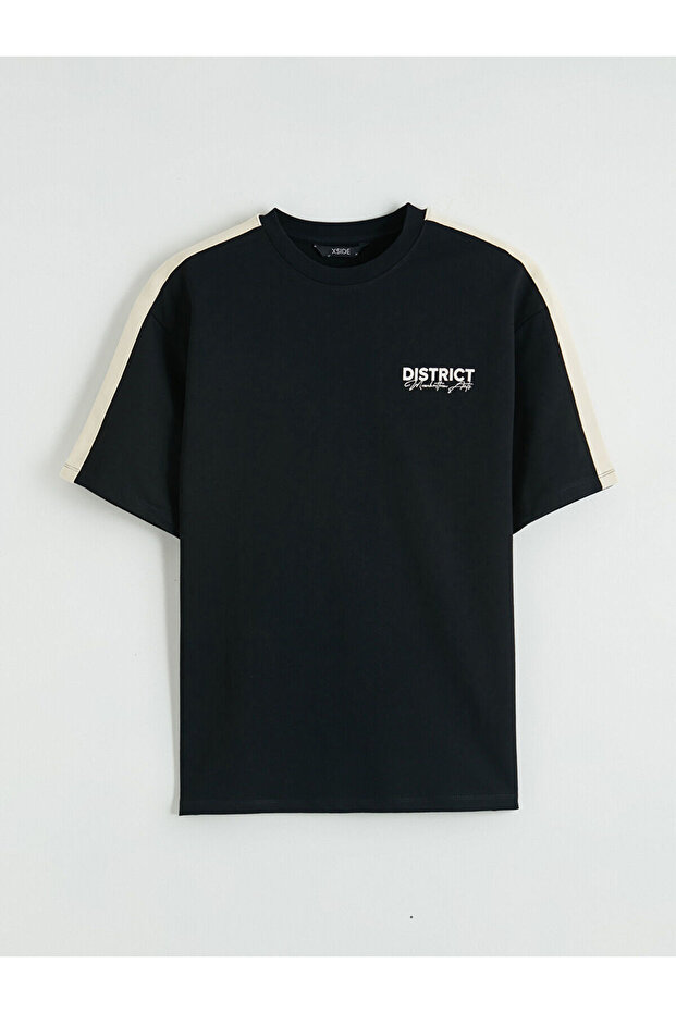 Crew Neck Striped Printed Men's T-Shirt (S6)