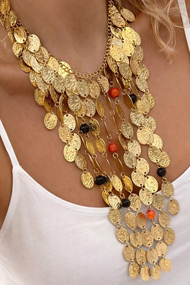 Çoklu Uzun Pullu Kolye - 4