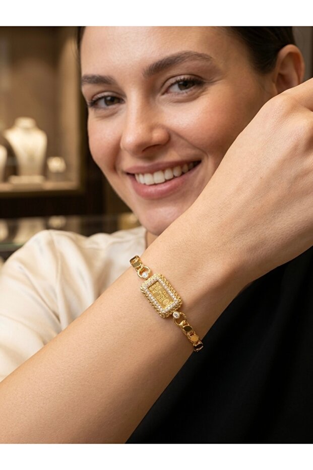 24 Ayar Gram Altınlı Külçe Pullu Bileklik - 3