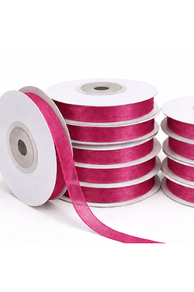 Organza Tulle Ribbon Fuchsia 2 cm 22 Mt, Bride, Bundle, Engagement, Dowry, Gift, Packaging, Decoration, Wedding