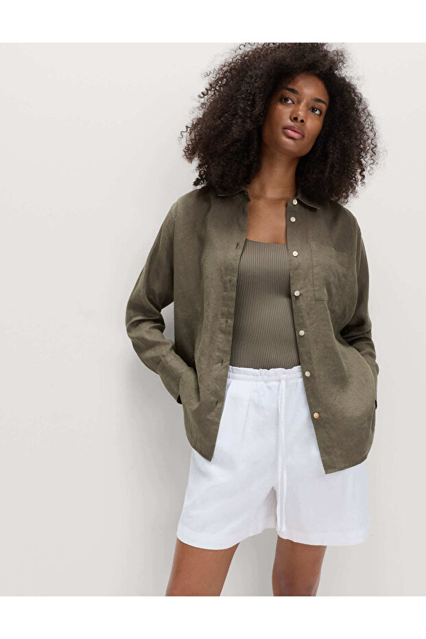 %100 Keten Regular Fit Gömlek - 2