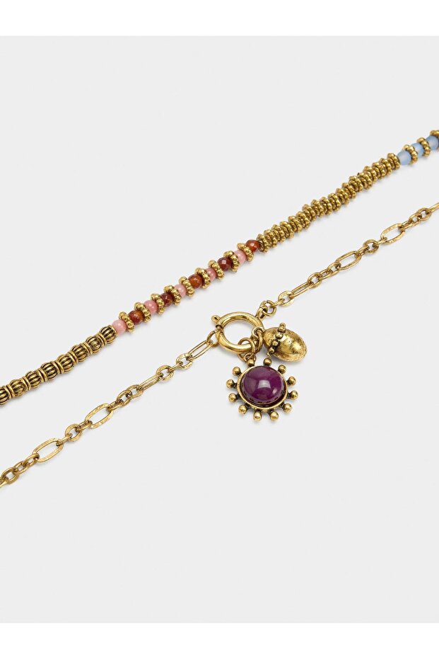Taş Boncuklu Kolye Seti - 1