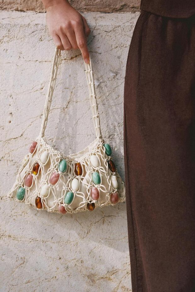 Süslemeli omuz çantası - 6