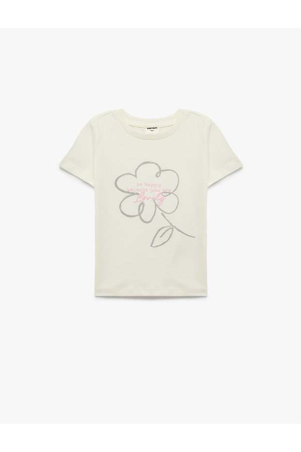 Cotton Short Sleeve Crew Neck Printed T-Shirt