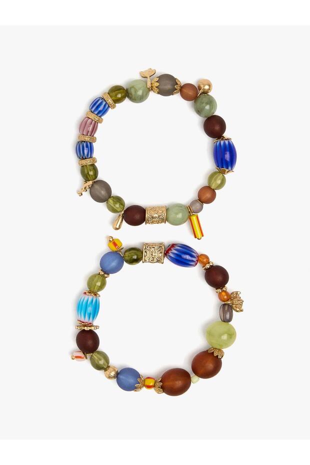 Seramik Boncuklu Elastik Bileklik Seti - 3