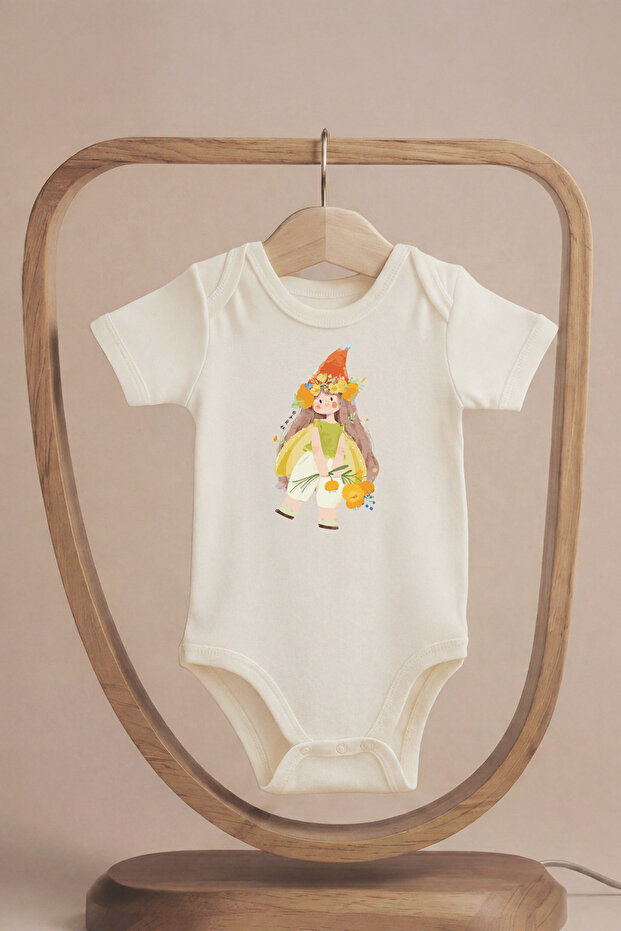 Organic 100% Cotton Pack Cute Spring Girl Printed Short Sleeve Snap Fastener Baby Bodysuit