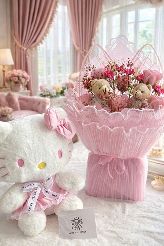 Hello kitty peluş buket set 2li - 1