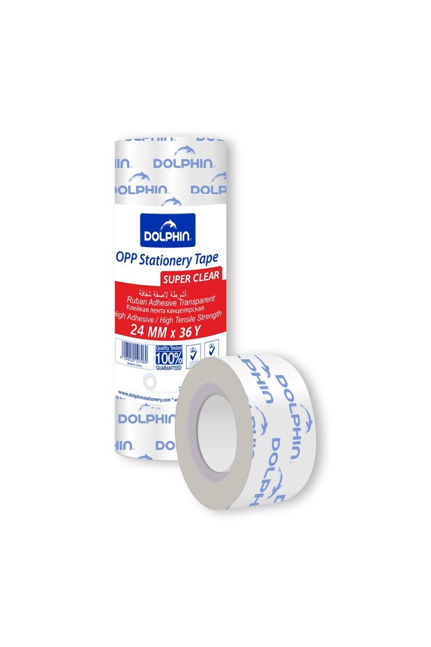 Super Clear Adhesive Tape 24 mm × 36 Yards, Stationery Tape for School, Office & Home - 6 Roll
