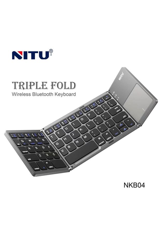 Ultra Thin Mini Bluetooth 3.0 Foldable Keyboard Wireless Folding BT With Touchpad Keyboard