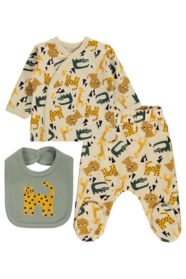 Animals Printed Bodysuits - Beige