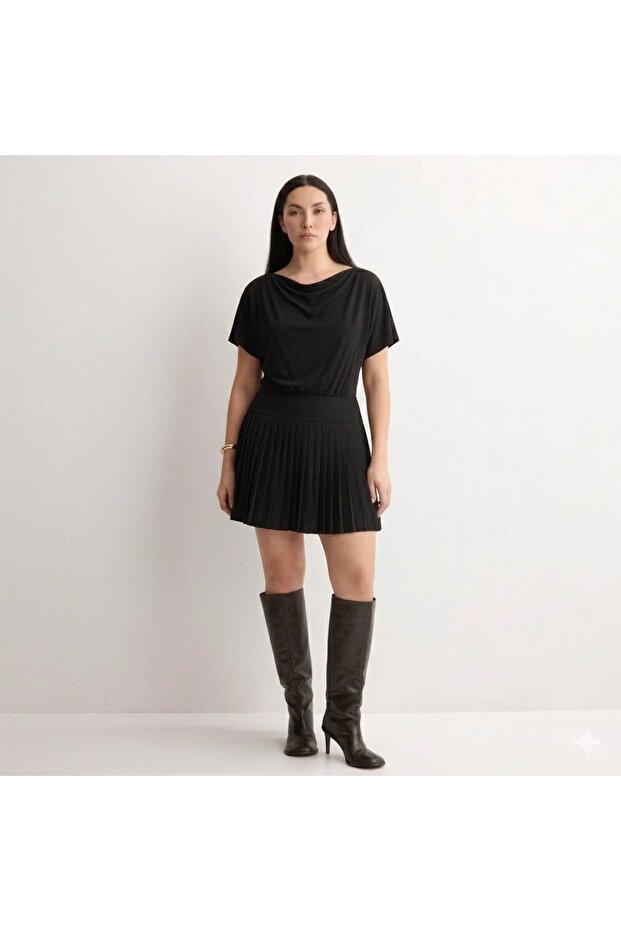 piliseli mini elbise - 1