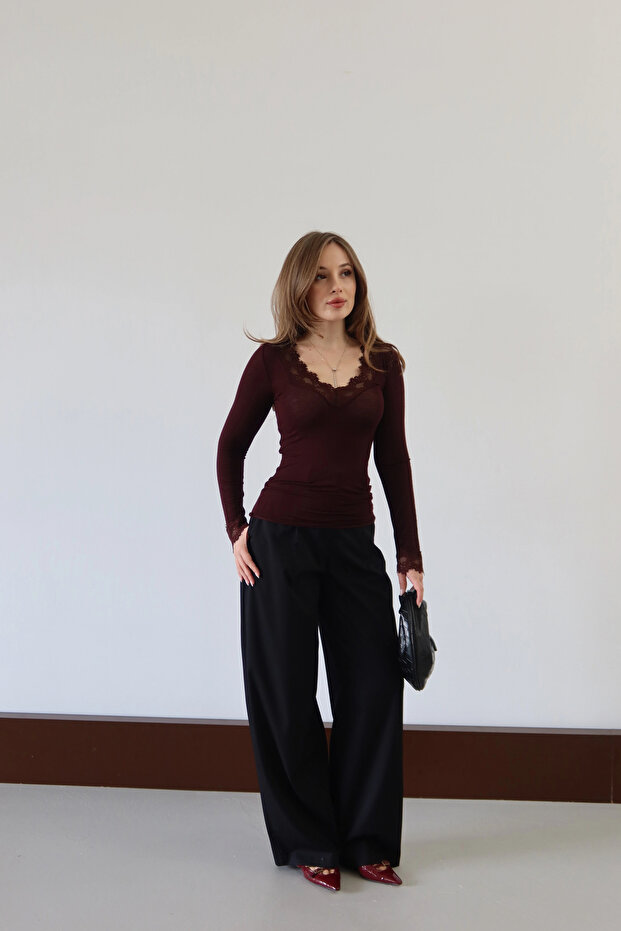 High Waist Wide Leg Palazzo Pants Black