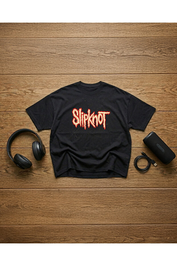 تي شيرت Slipknot مطبوع للجنسين 100% مقاس كبير مكون من قطن قطع