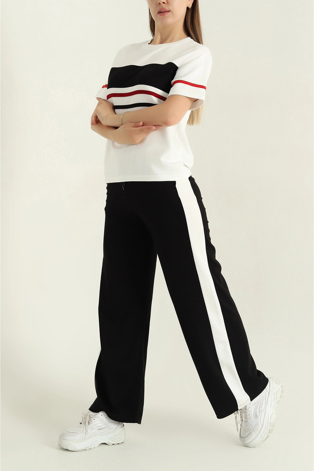 Women's Ara Paneled Modal Fabric Short Sleeve Tracksuit Set