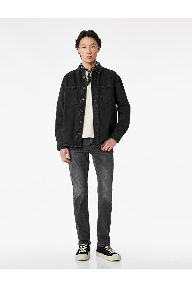 Normal Waist Cotton Slim Fit Jean Trousers - Brad Jean