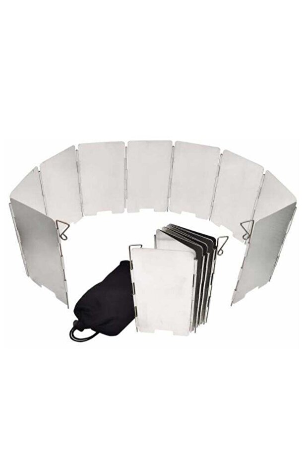 Portable Ultralight 9 Panels Camping Stove Windscree Folding Windshield For Outdoor Cooking